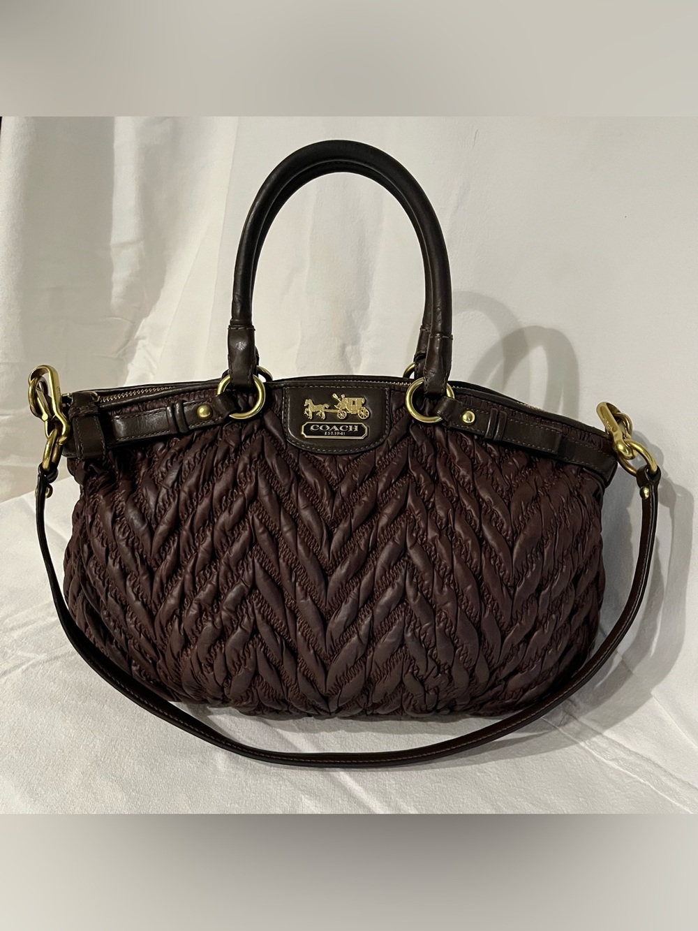 Coach Madison Quilted Chevron Satchel Bag - 70th Anniversary Special Edition